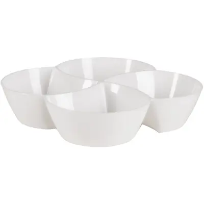 PETISQUEIRA DE PLASTICO QUADRADA COM 4 DIVISORIAS LE CHEF BRANCO 1990ML 25X6CM