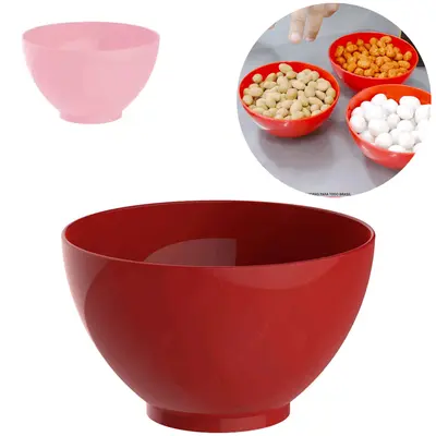 TIGELA DE PLASTICO REDONDA PARA SOBREMESA ROSA / VERMELHA 360ML 11,5CM DE Ø
