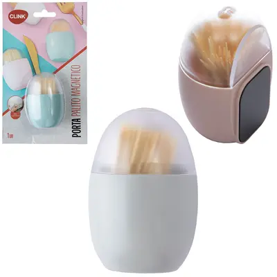 PALITEIRO DE PLASTICO MAGNETICO + 100 PALITOS DE BAMBU COLORS 7X5CM NA CARTELA