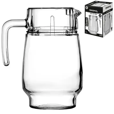 JARRA DE VIDRO COM TAMPA DE ACRILICO CRYSTAL 1,8L
