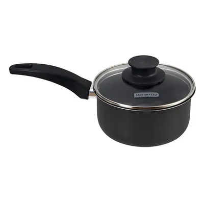 PANELA ANTIADERENTE COM TAMPA DE VIDRO TROPICOS PRETA 9X16CM DE Ø 1,5 L