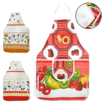 AVENTAL DE ALGODAO/POLIESTER PARA COZINHA COM FORRO + BOLSO 65X45CM