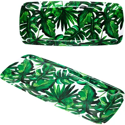 TRAVESSA DE MELAMINA RETANGULAR FOLHAGEM 48X20,5CM