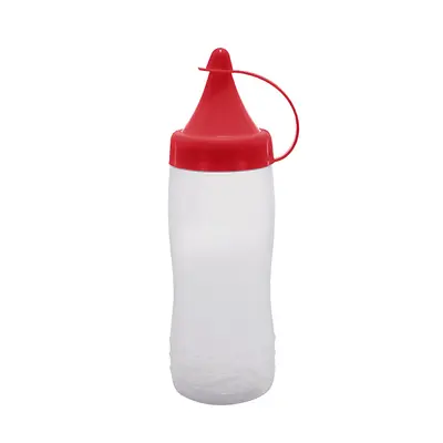 BISNAGA DE PLASTICO COM TAMPA VERMELHA 240ML 17X4CM