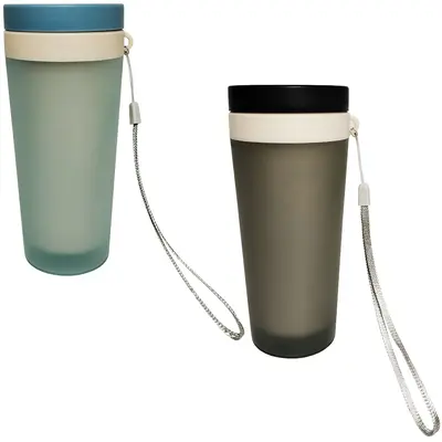 COPO TERMICO DE PLASTICO COM PAREDE DUPLA + TAMPA E ALCA 300ML