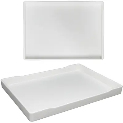 BANDEJA DE PLASTICO RETANGULAR BRANCA 21X15,5CM
