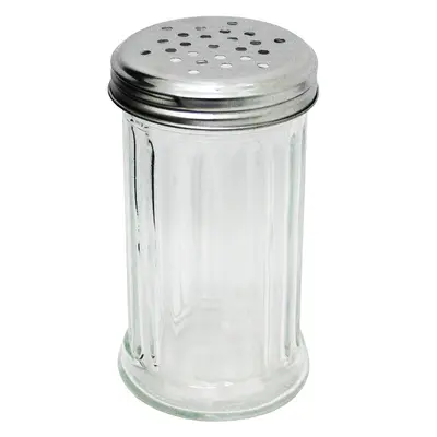 PORTA CONDIMENTO / QUEIJEIRA DE VIDRO COM TAMPA INOX 280ML