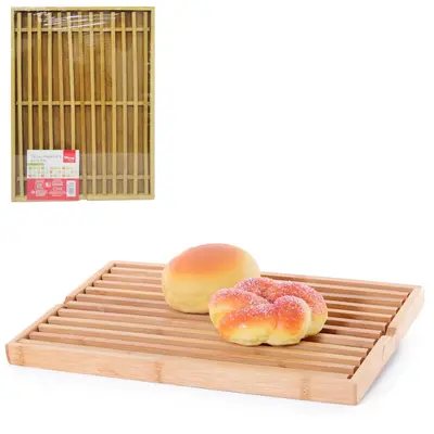 TABUA DE CORTE DE MADEIRA / BAMBU PARA PAO RETANGULAR 38X28X2,2CM