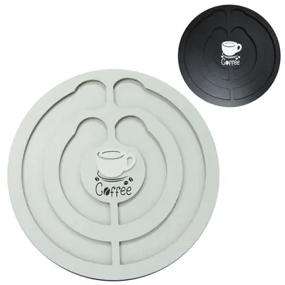 PORTA CAPSULAS DE CAFE DE MADEIRA REDONDO COFFEE PRETO/BRANCO 29,5CM DE Ø