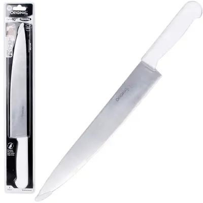FACA DE CARNE / PEIXEIRA DE INOX 10'' CABO PLASTICO BRANCO PREMIUM