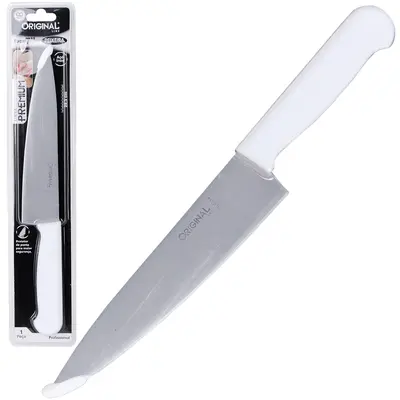 FACA DE CARNE / PEIXEIRA DE INOX 7'' CABO PLASTICO BRANCO PREMIUM