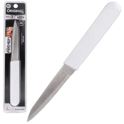 FACA DE LEGUMES DE INOX 3½'' CABO PLASTICO BRANCO PREMIUM