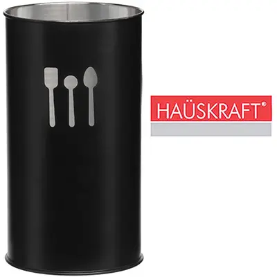 PORTA TALHER / ESCORREDOR DE TALHER DE INOX REDONDO VIENA BLACK HAUSKRAFT 18,5X10CM DE Ø