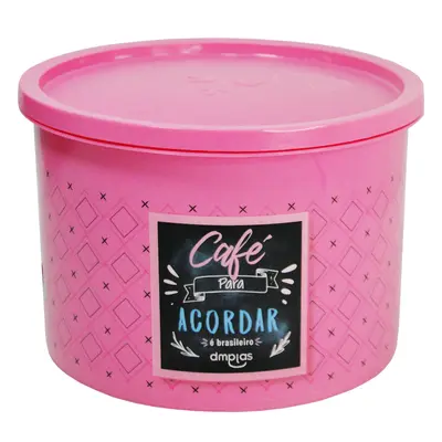 ORGANIZADOR DE PLASTICO REDONDO CAFE COM TAMPA 1,8L