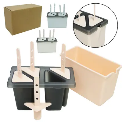 FORMA DE PLASTICO PARA PICOLE / SORVETE COM 4 CAVIDADES CABO COLORS 14X11X7CM NA CAIXA