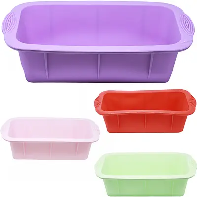 FORMA DE SILICONE RETANGULAR PARA BOLO / PAO 25X12X7CM