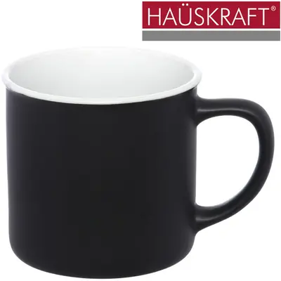 CANECA DE PORCELANA PRETA FOSCA HAUSKRAFT 315ML