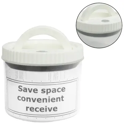 POTE DE PLASTICO REDONDO EMPILHAVEL COM TAMPA HERMETICA + ALCA 300ML