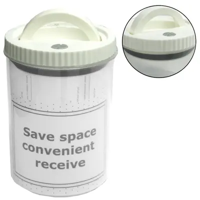 POTE DE PLASTICO REDONDO EMPILHAVEL COM TAMPA HERMETICA + ALCA 600ML