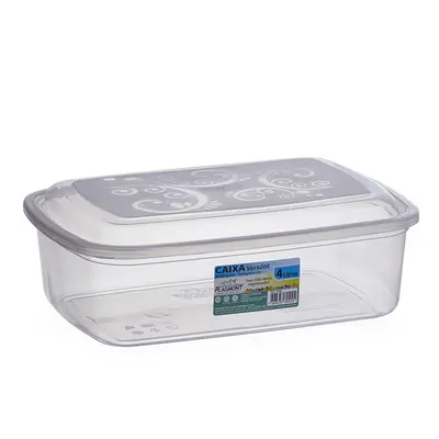 POTE DE PLASTICO RETANGULAR COM TAMPA 4L
