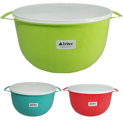 BACIA DE PLASTICO REDONDA COM ALCA + TAMPA 10L