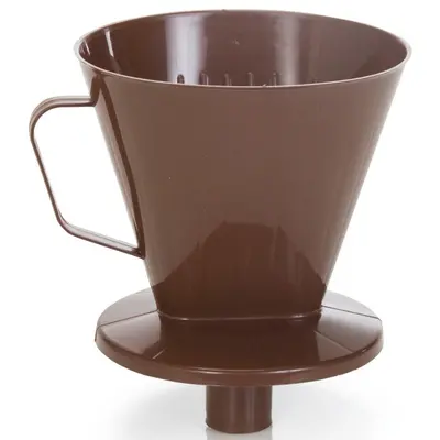 PORTA FILTRO / COADOR DE CAFE 102 DE PLASTICO MARROM 13X10,5CM DE Ø