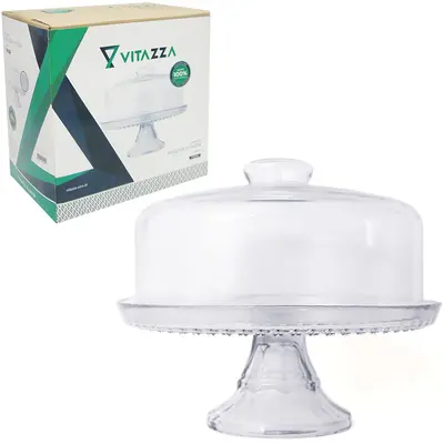 BOLEIRA DE VIDRO COM PE + TAMPA 22X28CM DE Ø