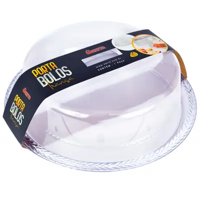 BOLEIRA DE ACRILICO COM TAMPA TRANCA CRISTAL PREMIUM 10X32,5CM DE Ø
