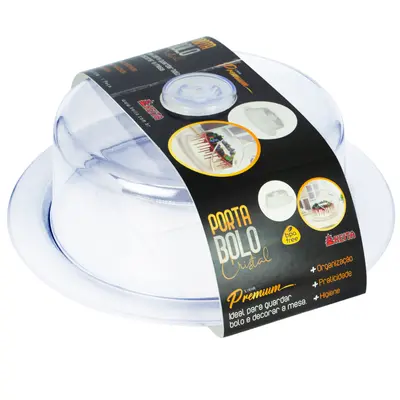 BOLEIRA DE ACRILICO COM TAMPA CRISTAL PREMIUM 10X29,5CM DE Ø