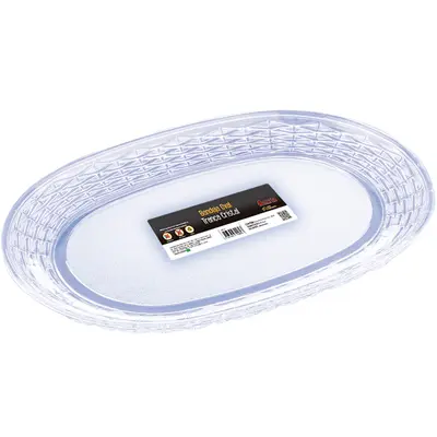 BANDEJA DE ACRILICO OVAL TRANCA CRISTAL PREMIUM 34,5X24,5CM