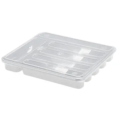 PORTA TALHER DE GAVETA DE PLASTICO COM 6 DIVISORIAS + TAMPA BRANCO 34X29X5CM