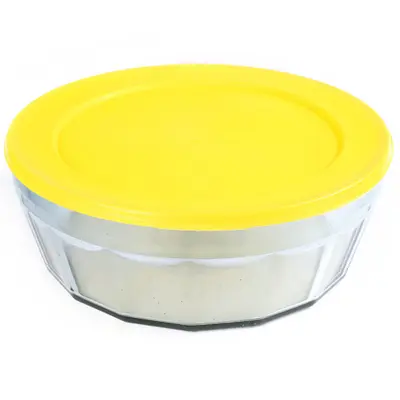TIGELA SALADEIRA DE VIDRO REDONDA BOWL LAGUNA COM TAMPA DE PLASTICO 4L 26CM DE Ø