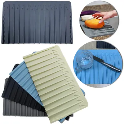 TAPETE ESCORREDOR DE LOUCAS DE SILICONE RETANGULAR 32X20CM