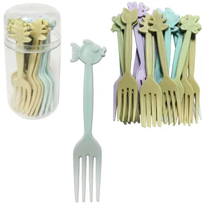 GARFO / GARFINHO DE PLASTICO FUNDO DO MAR PARA FRUTAS E PETISCOS COM 20 PECAS 9,5CM