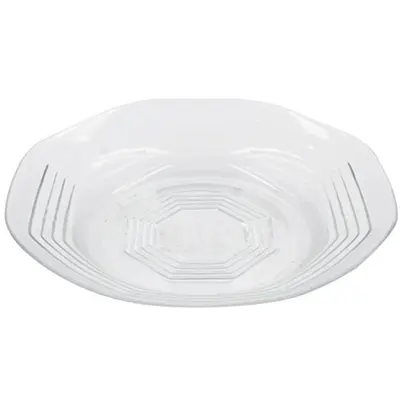 PRATO DE VIDRO FUNDO OCTAGONO TRANSPARENTE 22,2CM DE Ø