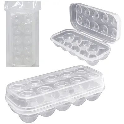 PORTA OVOS DE PLASTICO RETANGULAR COM 10 CAVIDADES + TAMPA 26X12,5X7CM