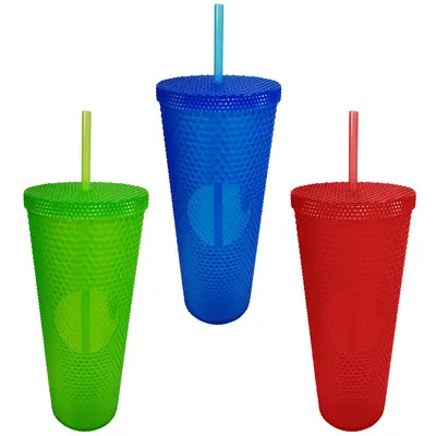 COPO COM TAMPA E CANUDO DE PLASTICO 1100ML