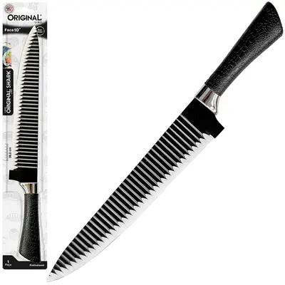 FACA DE CARNE / PEIXEIRA DE INOX 10'' CABO PLASTICO TUBARAO