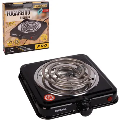 FOGAREIRO / FOGAO ELETRICO PORTATIL ESPIRAL 1 BOCA 220V PRETO 1000W PRO