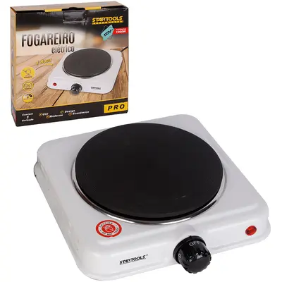 FOGAREIRO / FOGAO ELETRICO PORTATIL CHAPA INDUCAO 1 BOCA 127V BRANCO 1000W PRO