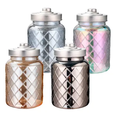 POTE DE VIDRO REDONDO MIXED COM TAMPA DE METAL 1000ML