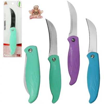 FACA DOBRAVEL DE INOX TUCANO COLORS 18CM NA CARTELA BONS CHEFF