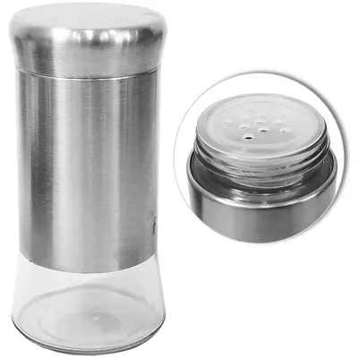 PORTA CONDIMENTO DE VIDRO / INOX 150ML