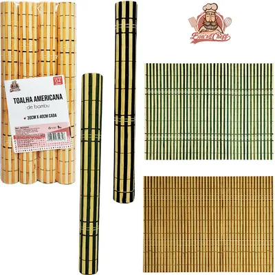 JOGO DE TOALHA AMERICANO DE BAMBU RETANGULAR COM 4 PECAS 40X30CM BONS CHEFF