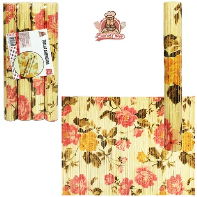 JOGO DE TOALHA AMERICANO DE BAMBU RETANGULAR ESTAMPADO COM 4 PECAS 40X32CM BONS CHEFF