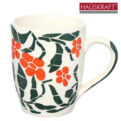CANECA DE PORCELANA FLORES HAUSKRAFT 300ML