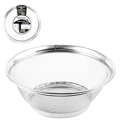 CESTA ESCORREDOR DE INOX MULTIUSO PARA ALIMENTOS PREMIUM 25CM DE Ø