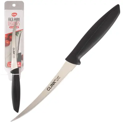 FACA DE FILETAR / LEGUMES DE INOX 5'' CABO PLASTICO PRETO