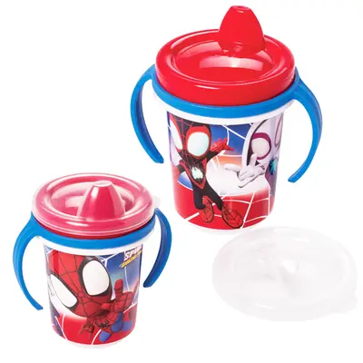 COPO BABY COM TAMPA + BICO E ALCA DE PLASTICO TRIO SPIDEY 320ML