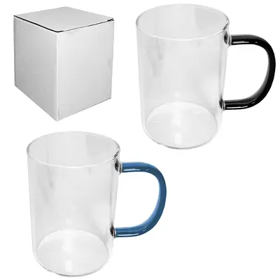 CANECA XICARA DE VIDRO BOROSSILICATO PARA CAFE / CAPPUCCINO 300ML